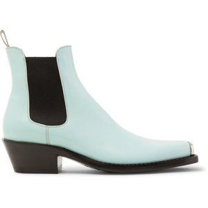 CALVIN KLEIN 205W39NYC Claire Glossy Leather Chelsea Boots In Green